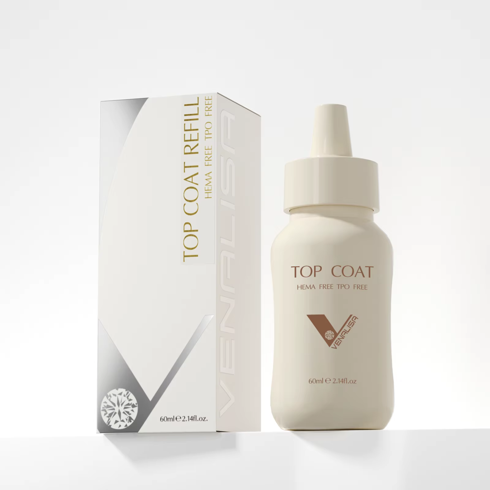 VENALISA – couche de finition longue en diamant, 30/60ml, recharge de grand Volume, Ultra brillant, sans essuyage, Anti-jaunissement, Gel d'extension sans combustion