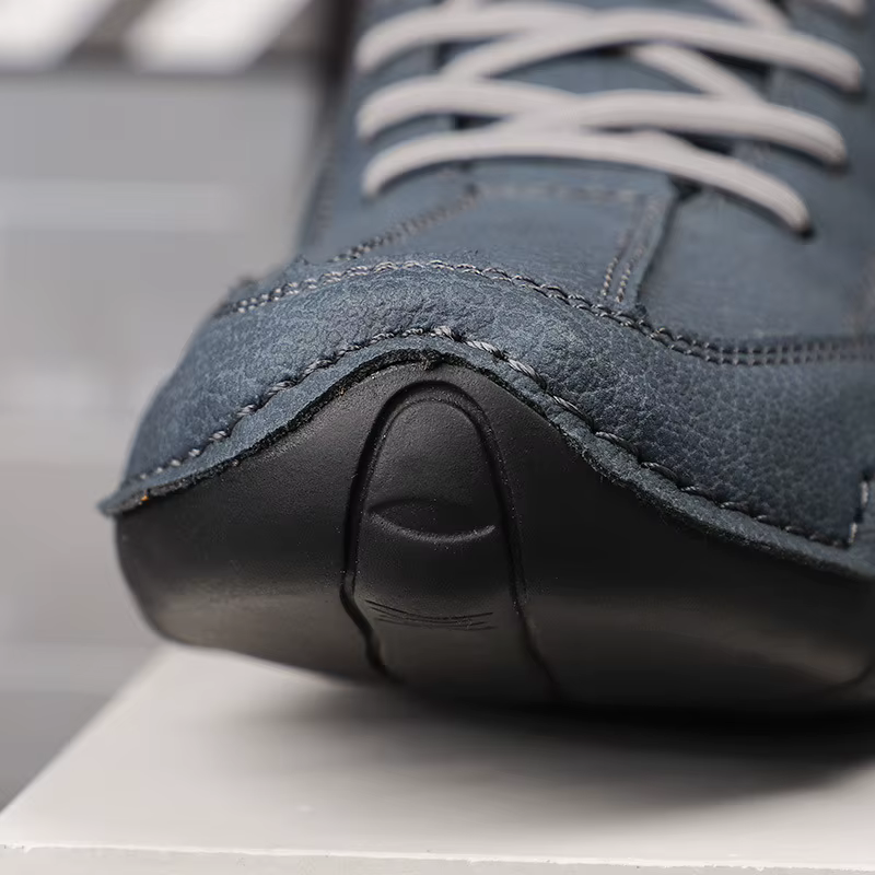 Chaussures en cuir mi-hautes pour hommes, bottes décontractées d'extérieur, style coréen, polyvalentes, respirantes, antidérapantes, semelle extérieure en caoutchouc chaud