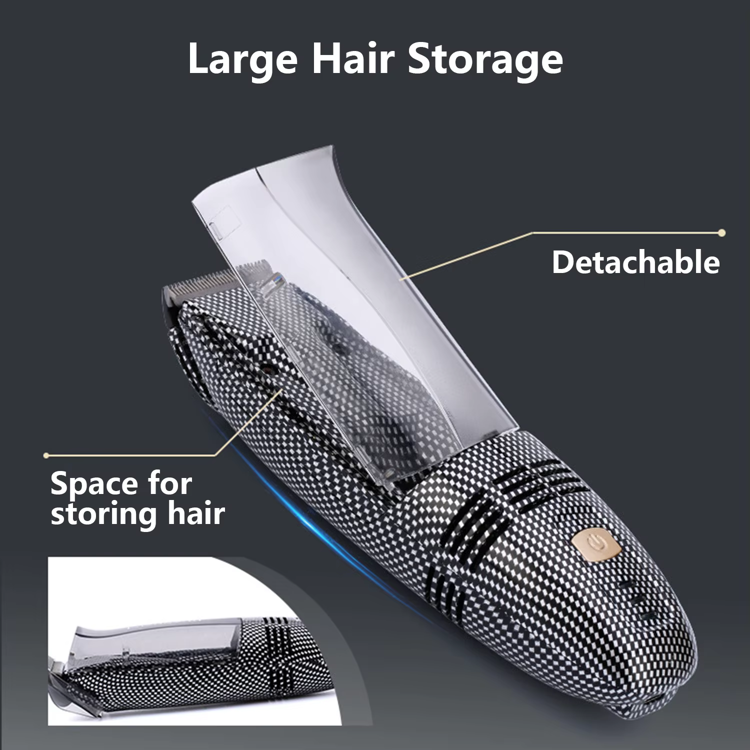 Tondeuse à cheveux électrique à aspiration automatique pour hommes