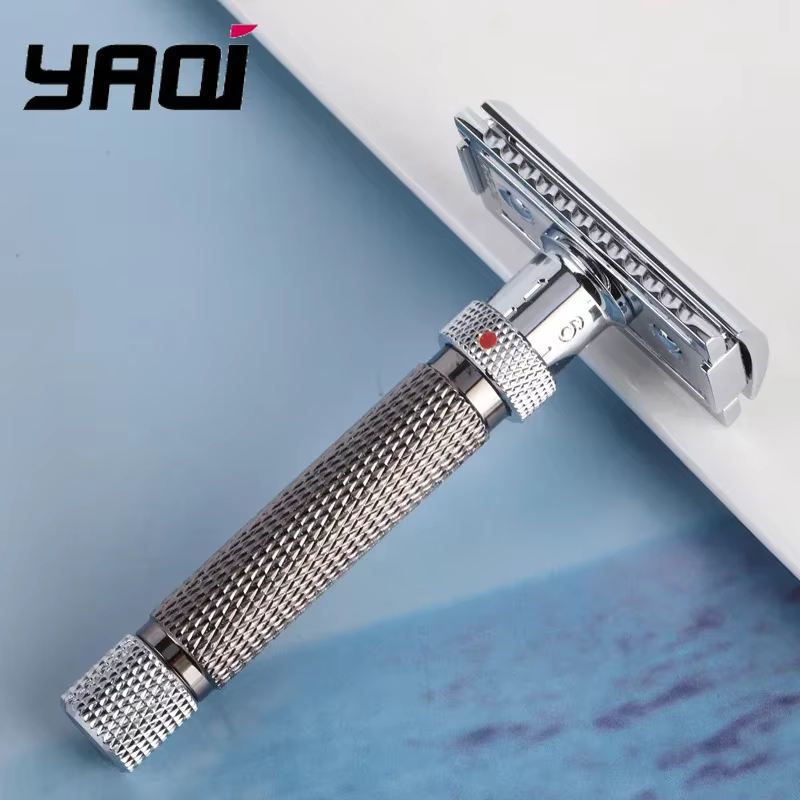 Yaqi – rasoir de sécurité réglable en acier inoxydable pour hommes