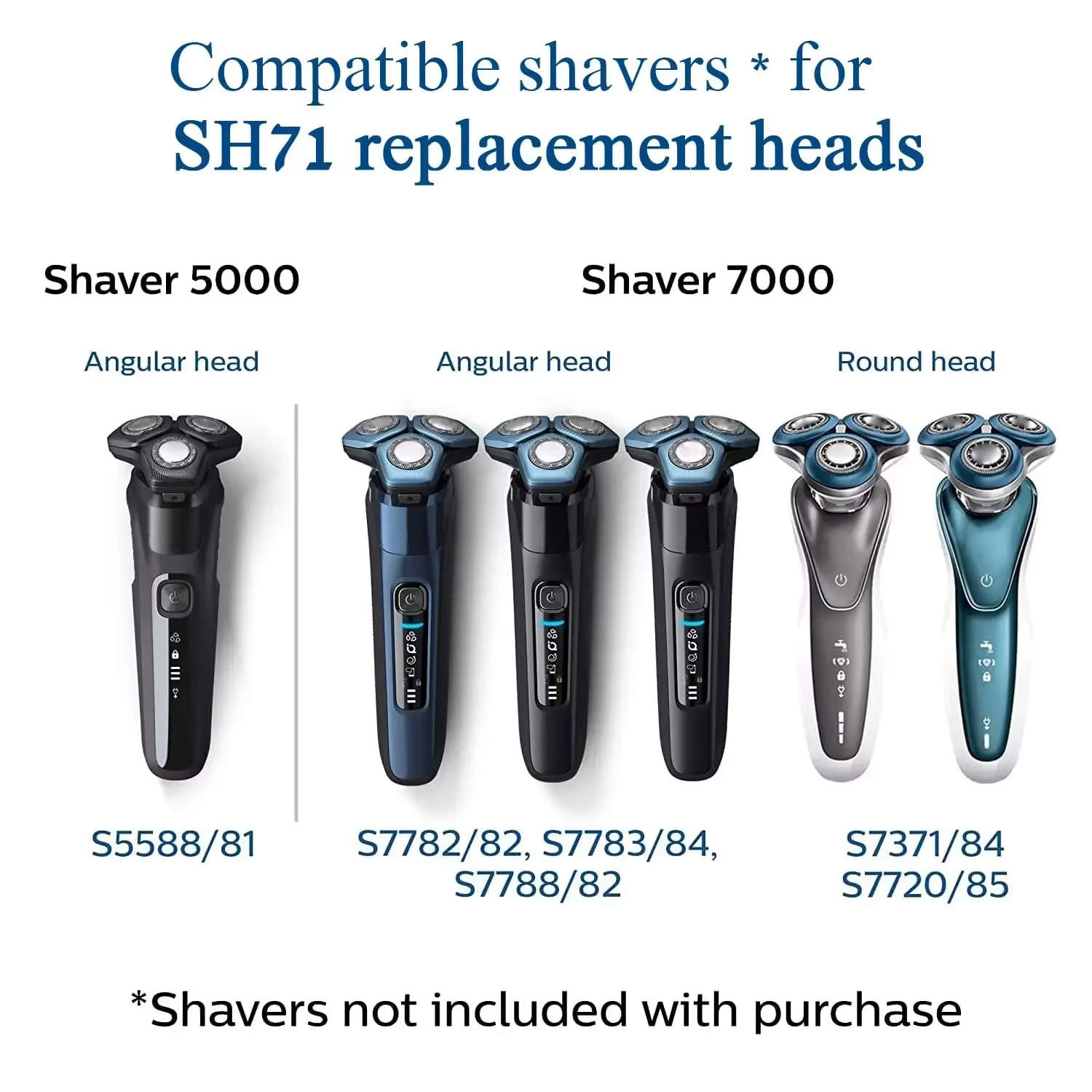 Têtes de rechange compatibles avec Philips Shaver Series 7000 et 5000