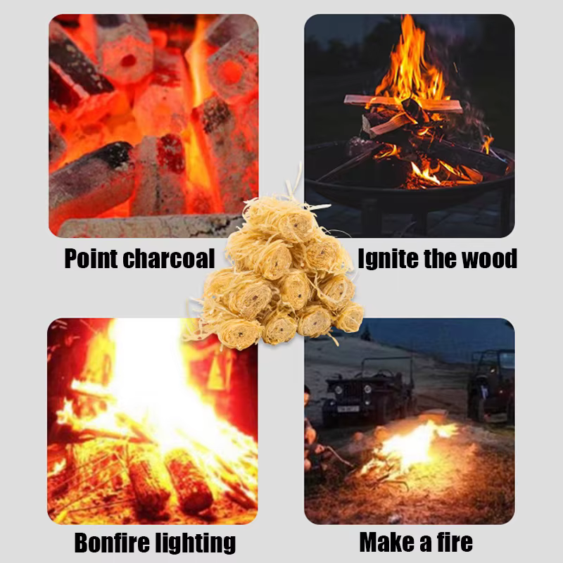 30/60/100/120 bâtonnets de cire naturelle pour allumer le feu, adaptés aux cheminées, barbecues, poêles, fours et pour l'allumage du charbon de bois