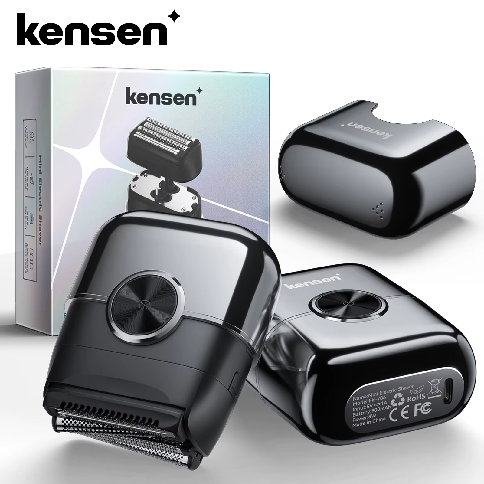 KENSEN S26 rasoir électrique pour hommes 4D lames flottantes feuille rasoirs étanche 8000 tr/min tondeuse à barbe