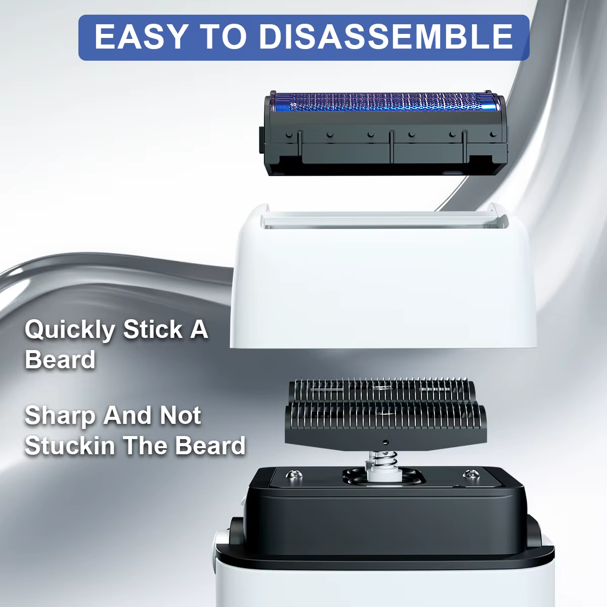 ROSYOUS RS620 Machine à raser pour hommes 10000 tr/min Double feuille bleu couteau hypoallergénique Net tondeuse à barbe électrique salon de coiffure