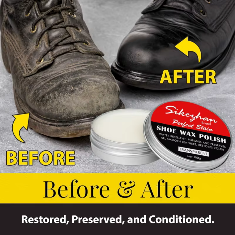 Crème de soin pour chaussures en cuir, transparente, incolore, inodore, vison, conditionnement, imperméable, protection contre la brillance, entretien des chaussures