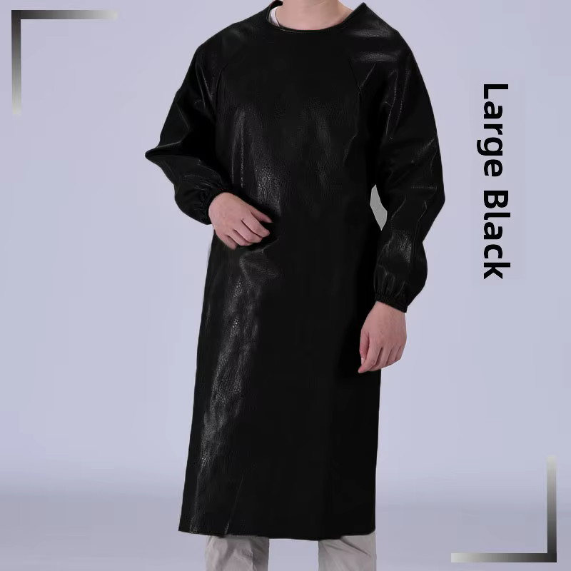 Tablier imperméable en polaire épaisse grande taille, à manches longues, résistant à l'huile, en coton et polyester, pour le travail
