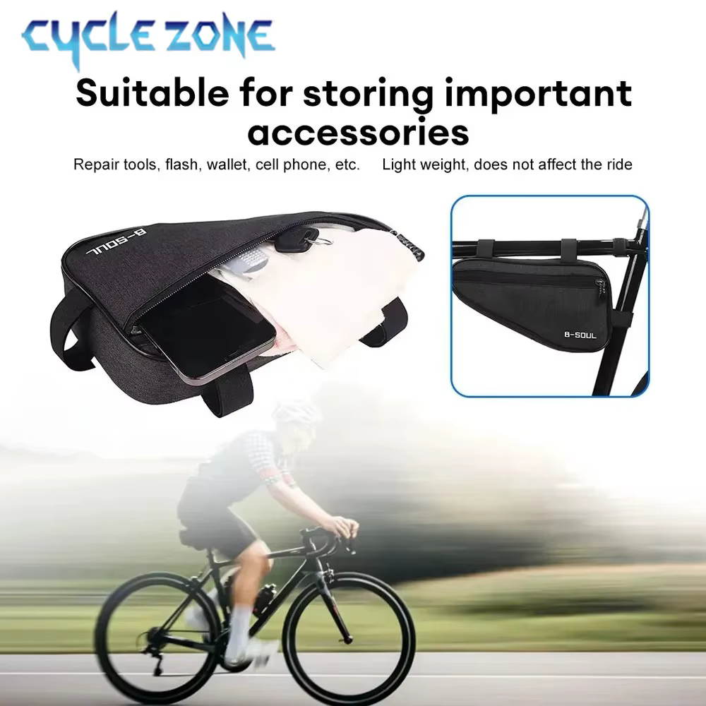 Sac triangulaire de vélo, sacs de rangement de selle de cadre de Tube avant de vélo, pochette de cyclisme vtt, sac polyvalent Durable, accessoires de vélo