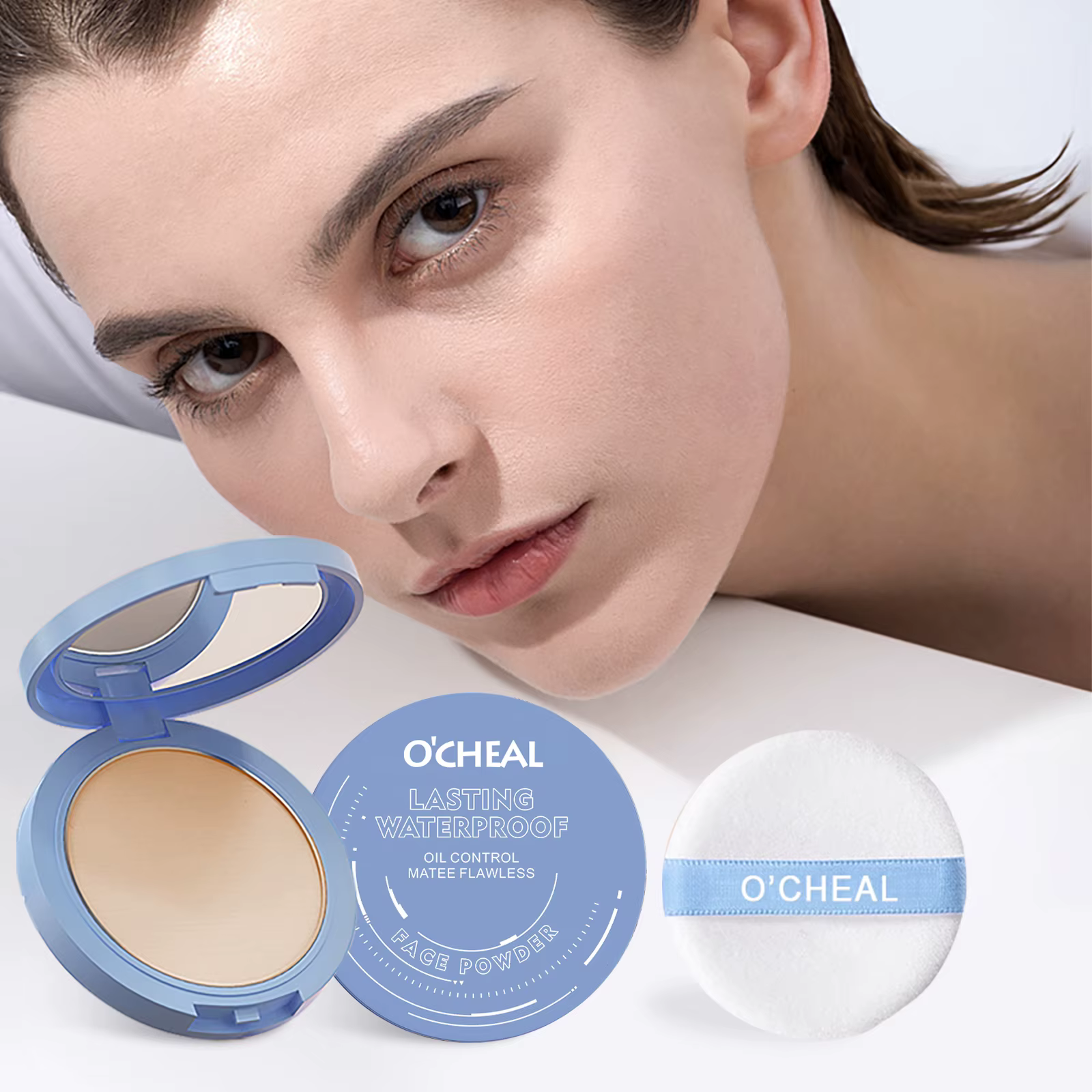 Ocheal – poudre de réglage mate pour le visage, contrôle de l'huile, fond de teint léger et rayonnant, poudre pressée, couverture complète, maquillage, cosmétique