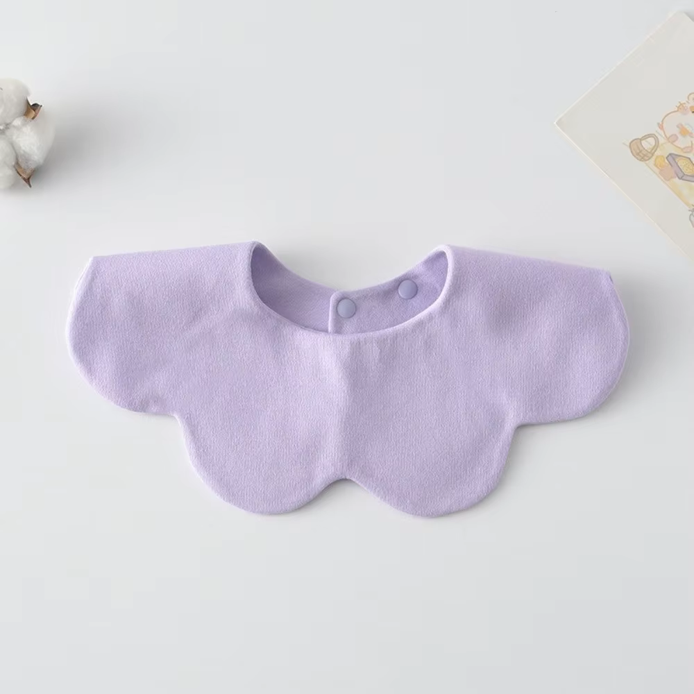 Bavoir bébé uni double face, confortable à porter, motif pétale, en coton doux, pour la bave et les éructations