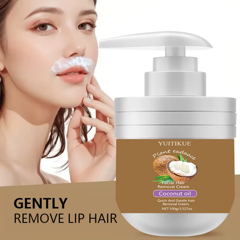 Crème dépilatoire pour le visage 100g – Rapide et douce à l'huile de noix de coco