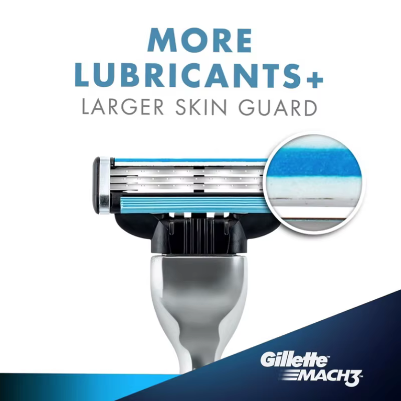 Gillette-Rasoir pour Homme Mach3 avec Lubrastrip