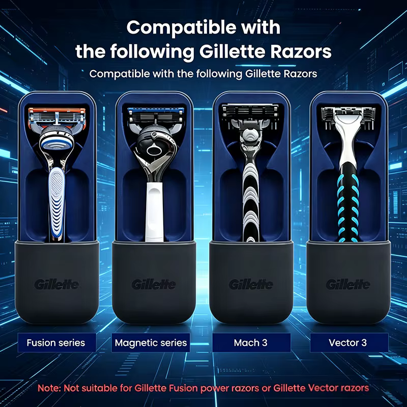 Boîte de rangement pour rasoir Gillette, ouverture et fermeture magnétiques, ventilation par drainage, boîte à gravité, boîte de protection portable pour voyage