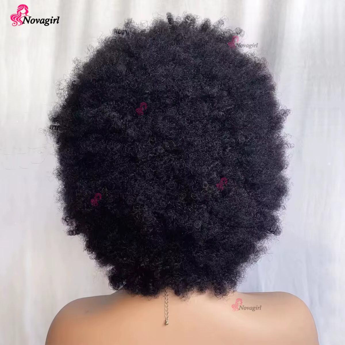 Perruque afro des années 70 pour femmes, perruque afro courte bouclée crépue noire naturelle, perruque sans colle avec frange, perruque afro volumineuse et rebondissante