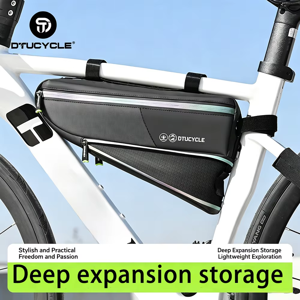 Sac de rangement pour cadre de vélo, sac de cyclisme, sac triangulaire pour vélo, accessoires de cyclisme en plein air, sac pour VTT, accessoires pour vélo de route, grande capacité, luminescent, sac