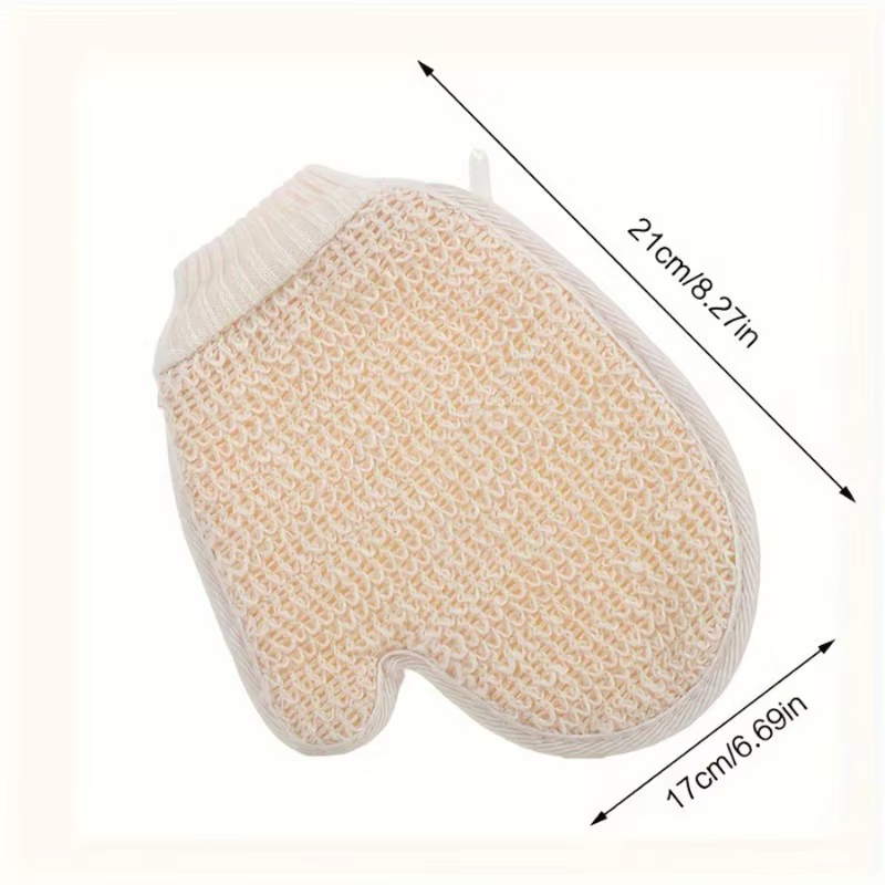 Gant de douche exfoliant 1 pièce, gommage corporel double face
