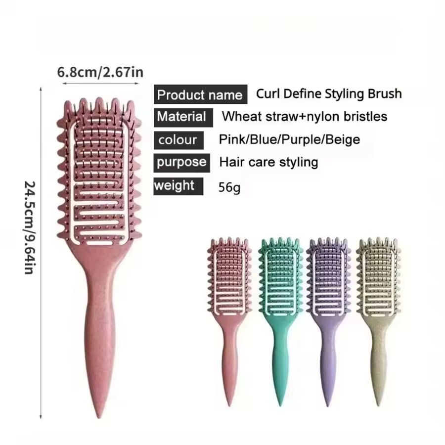 Brosse Coiffante Définition de Boucles, Brosse Démêlante Creuse pour Cheveux Bouclés Humides, Peigne à Boucles, Outils de Coiffure Professionnels