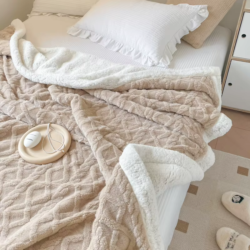 Couverture polaire Double couche, épaisse et chaude, pour la sieste au bureau, pour canapé-lit, simple, Double, en peluche douce, automne et hiver