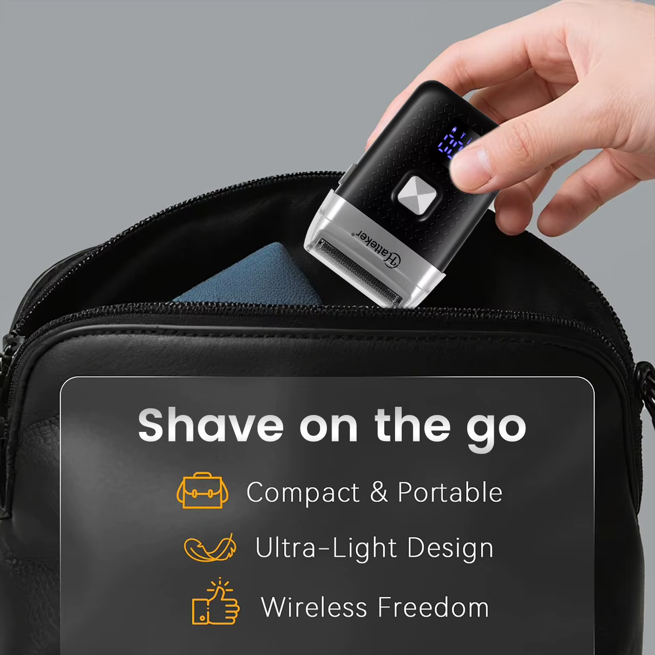 Mini rasoir électrique intelligent Hatteker avec écran numérique pour voyage