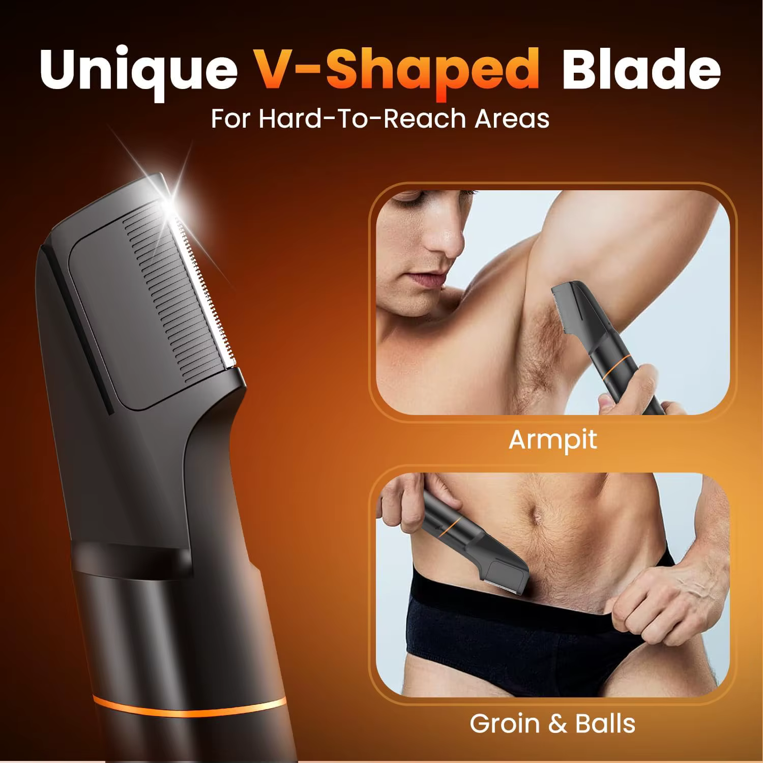 MAXGROOM Manscape corps tondeuse 4 en 1 IPX6 étanche pubien et aine rasage électrique Kit de toilettage pour hommes nez