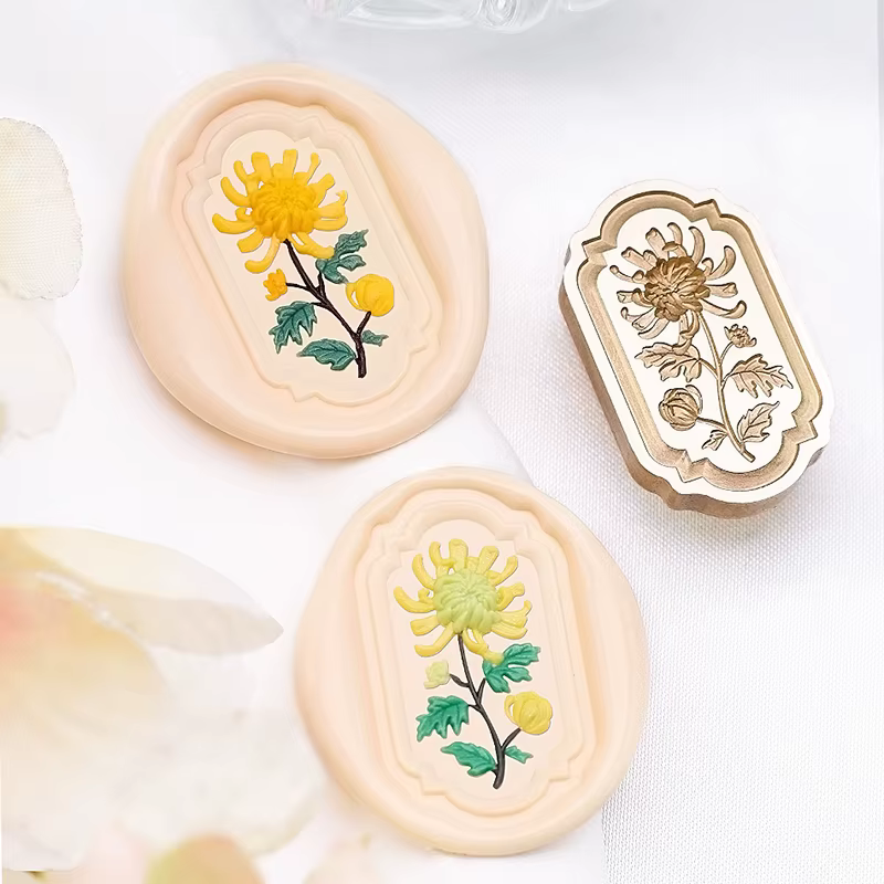 Tête de sceau de cire gaufrée série Garden, 1 pièce - Parfaite pour les lettres d'amour, les invitations, les cartes de vœux, le journalisation, le scrapbooking et les loisirs créatifs