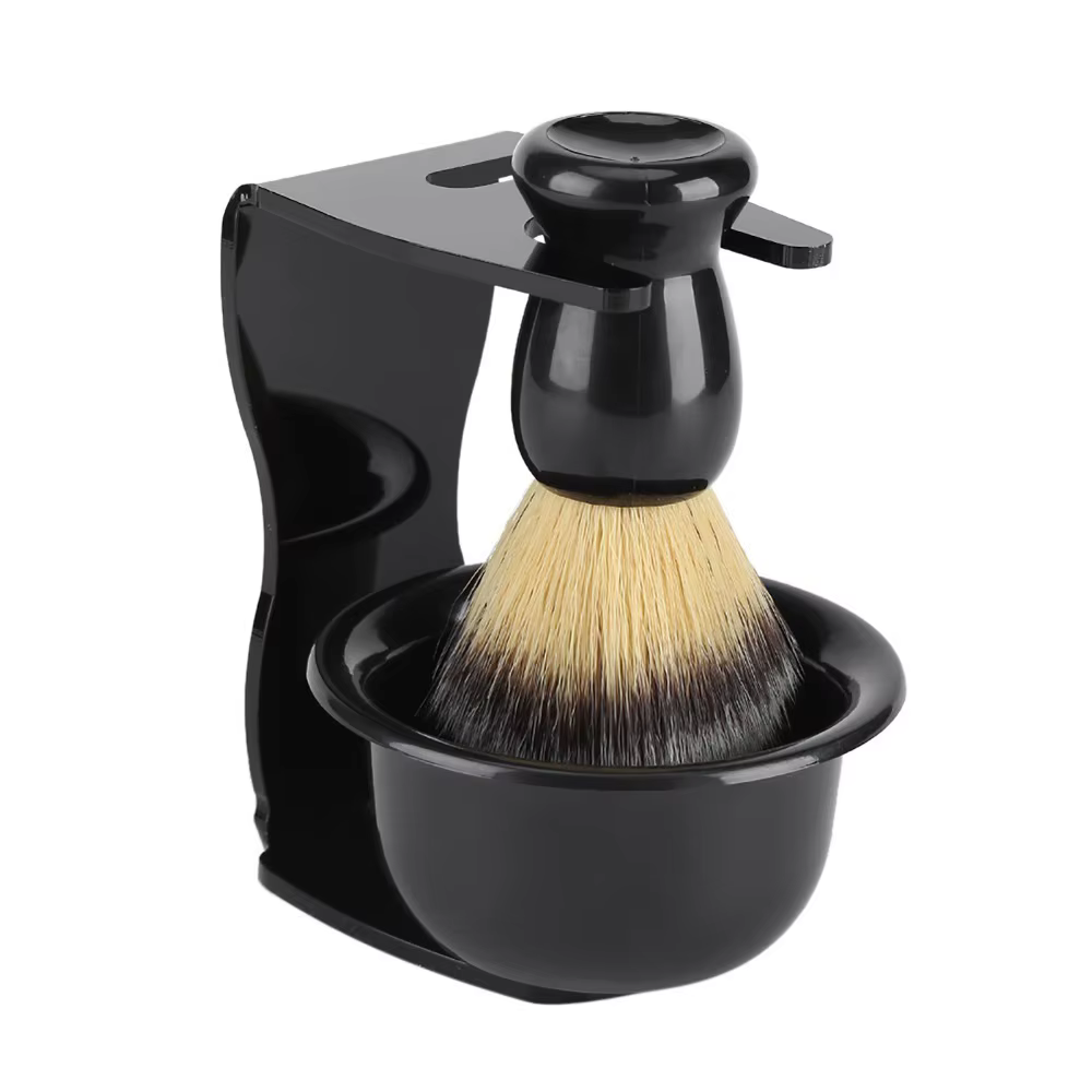 Ensemble de 3 brosses à raser pratiques et faciles à mousser, brosse à barbe professionnelle durable, kit de toilettage portable et doux, soin de la barbe