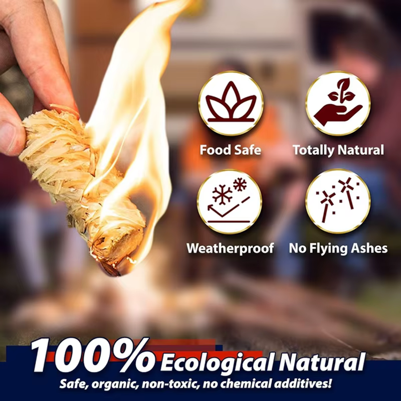 30/60/100/120 bâtonnets de cire naturelle pour allumer le feu, adaptés aux cheminées, barbecues, poêles, fours et pour l'allumage du charbon de bois