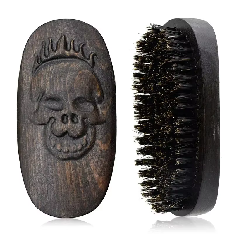 Brosse à barbe professionnelle en poils de sanglier pour hommes