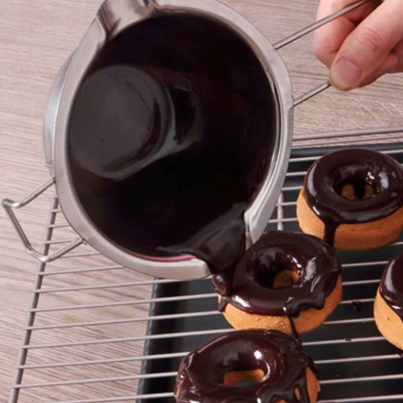 Pot à fondue pour cire de bougie avec poignée résistante à la chaleur pour faire fondre le chocolat, les bonbons et les fournitures de fabrication de bougies