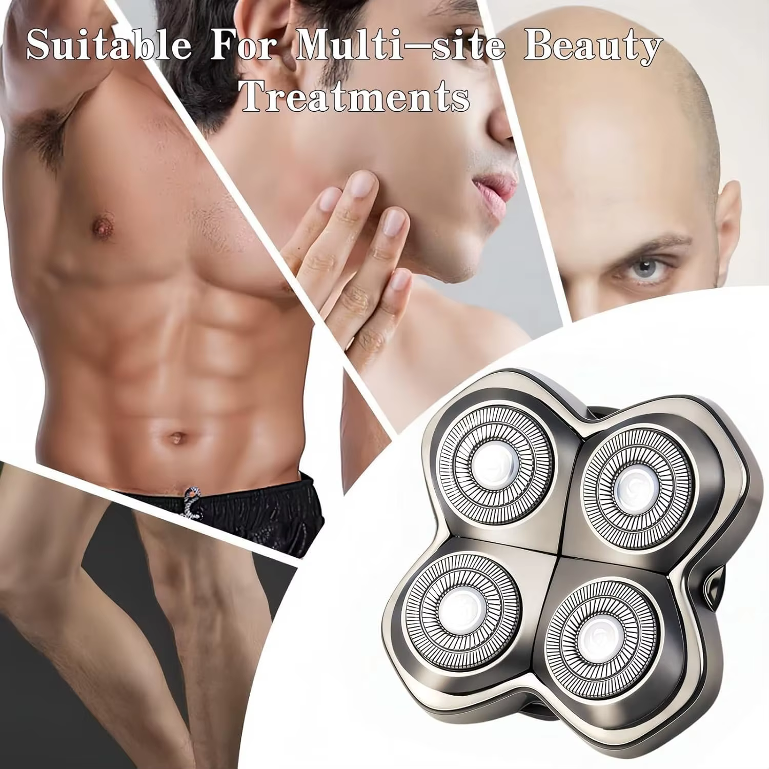 4 Têtes de rasoir flottantes de rechange pour rasoirs électriques Skull Pitbulls Gold Silver Platinum Butterfly Kiss PRO