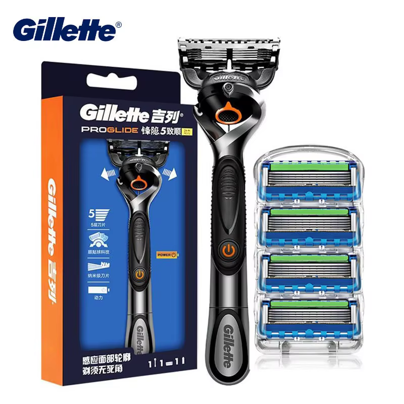 Gillette ProGlide Power rasoir hommes visage barbe rasage Flexball poignée Microcomb