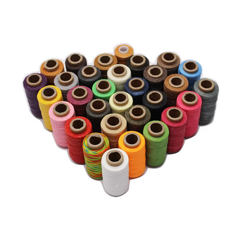 Fil ciré pour cuir 50m 0.8mm noir cassé blanc rouge vert rose marron gris violet Orange bleu abricot