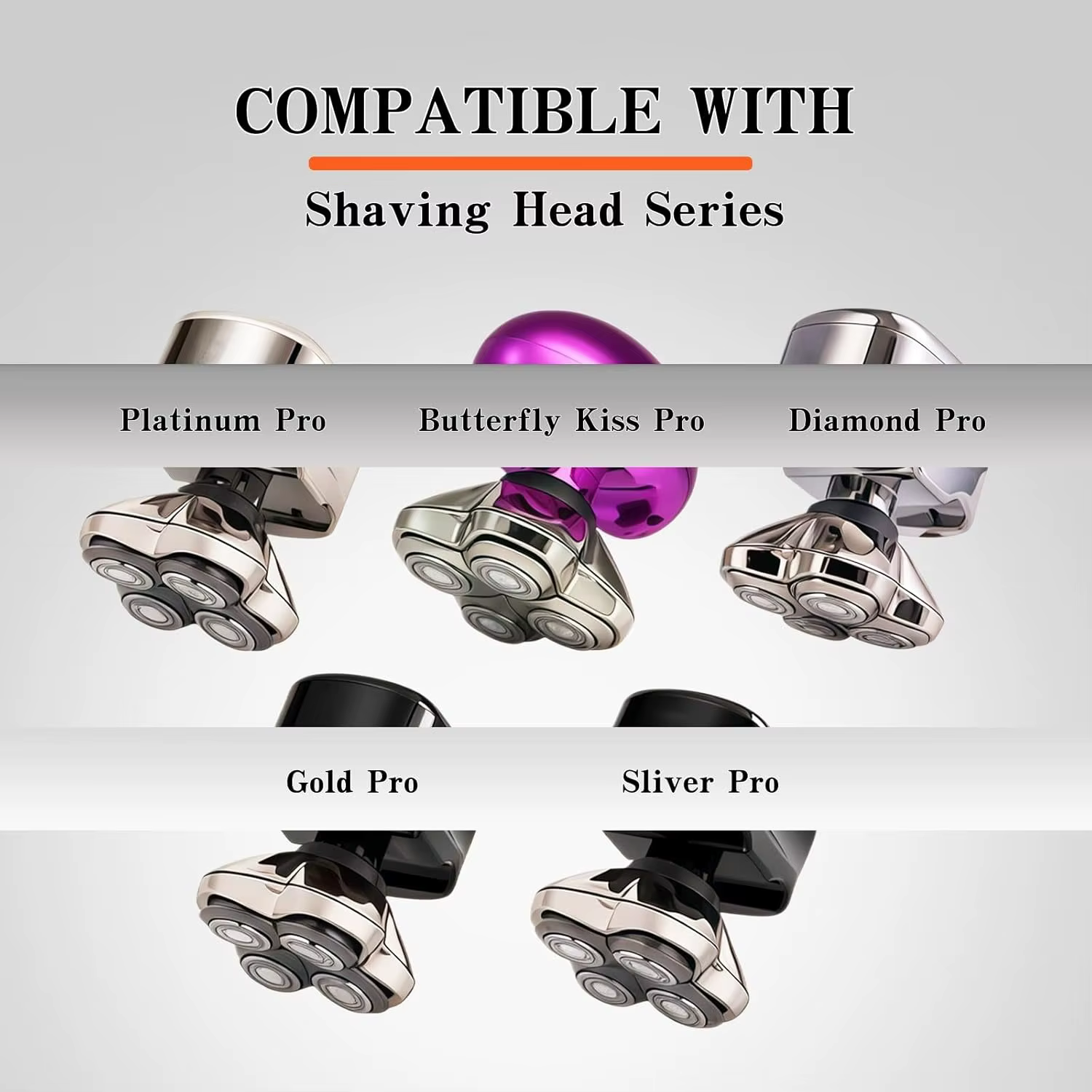 4 Têtes de rasoir flottantes de rechange pour rasoirs électriques Skull Pitbulls Gold Silver Platinum Butterfly Kiss PRO