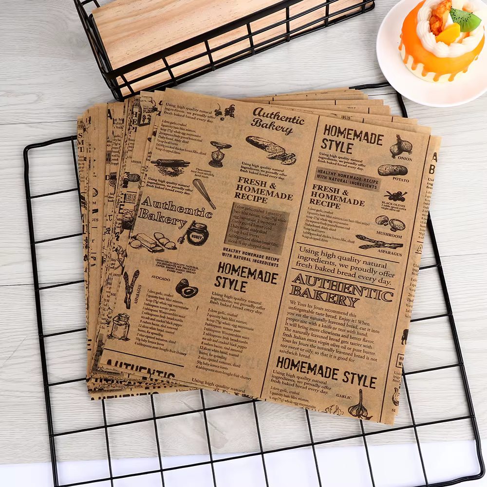 Papier d'avertissement étanche, 50 pièces, papier huilé, tible alimentaires, tible anti-graisse, outil de cuisson pour sandwich, fournitures de fête de cuisine