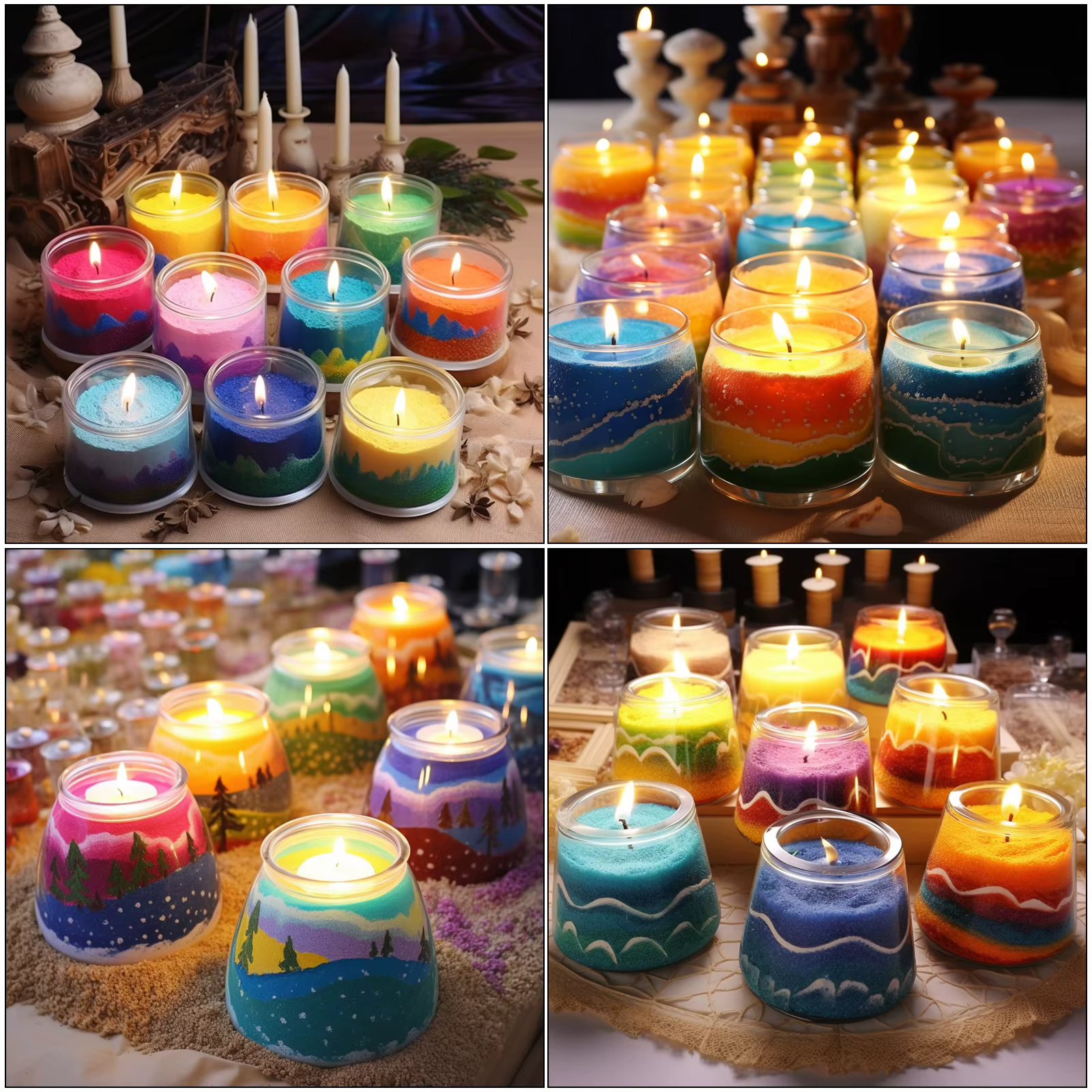 Cire de sable Combustible colorée 10G/50G, fournitures de fabrication de bougies, peinture de sable créative, flocon de neige, bougie en cire, cadeaux artisanaux