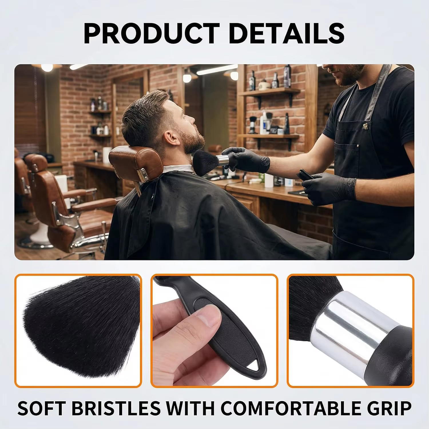 Ensemble de vaporisateur de cou et de brosses pour barbier - Brosse professionnelle à poils doux pour la coupe de