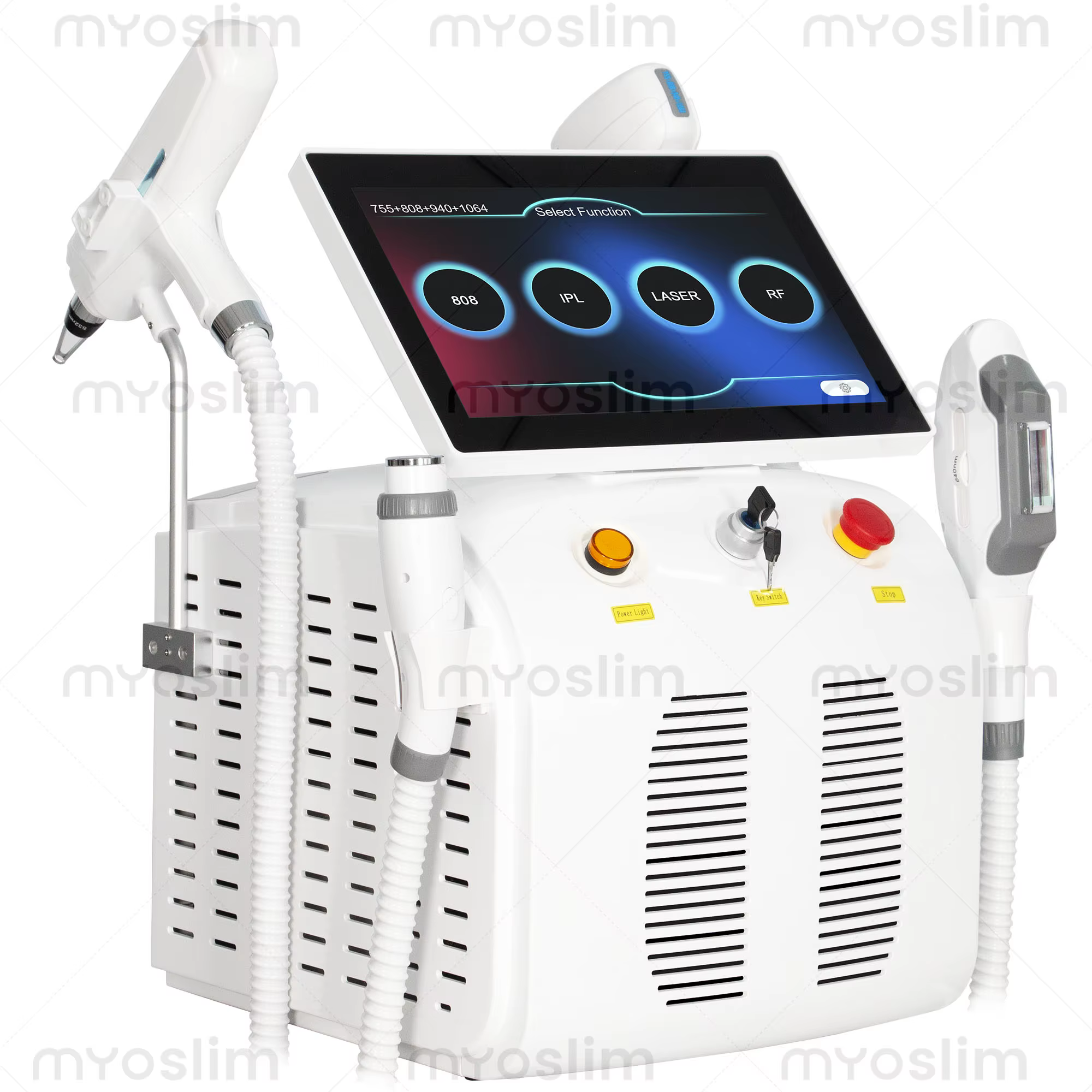 Épilateur professionnel FAC 4-en-1 Soprano Titanium Diode IPL Nd Yag Picoseconde OPT pour l'épilation et le détatouage