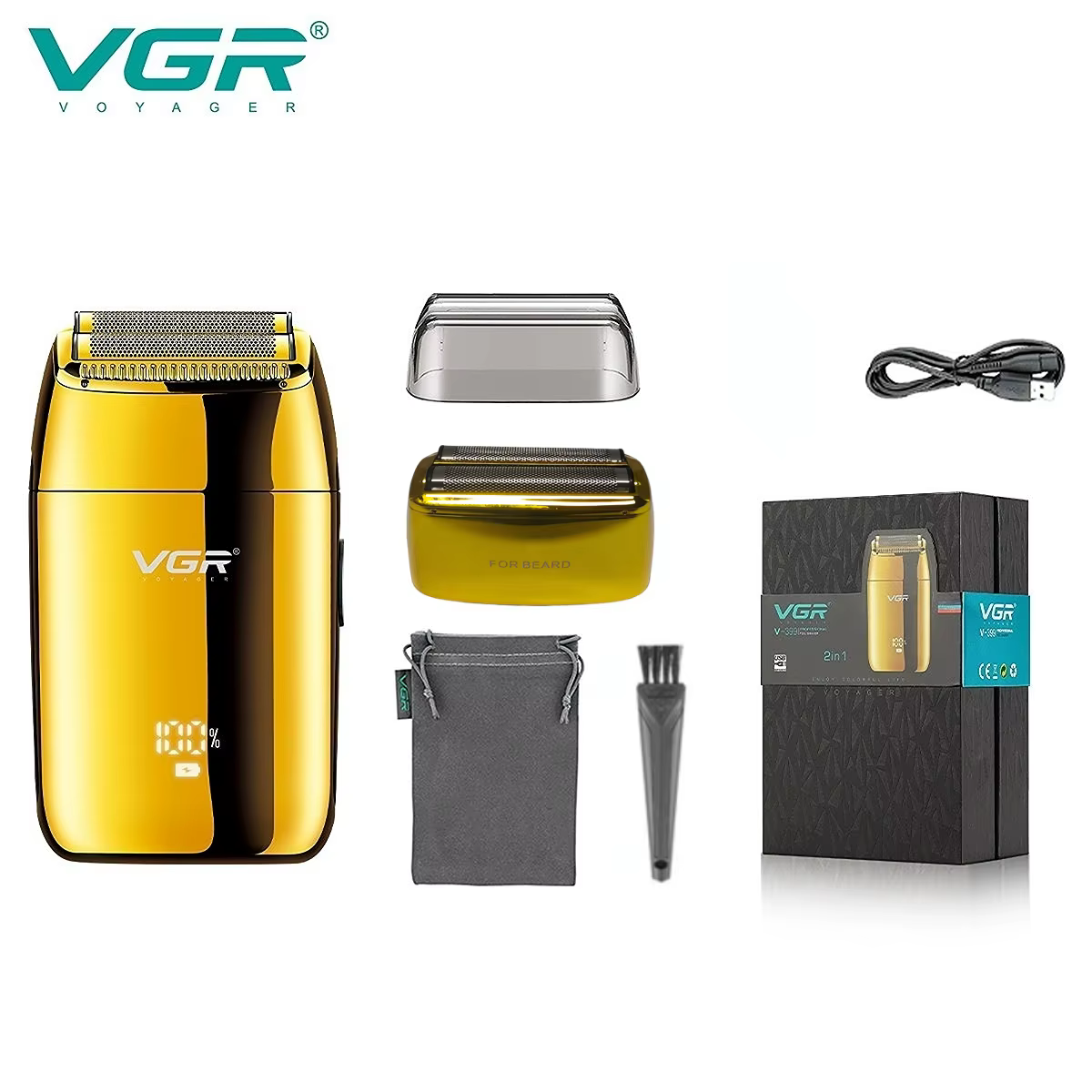 VGR tondeuse tondeuse à barbe pour hommes rasoir electrique homme rasoir homme Rasoir Professionnel Le rasoir Rasoir électrique Réciproque Machine à raser Portable Tondeuse à barbe Mini Rasoir pour ho