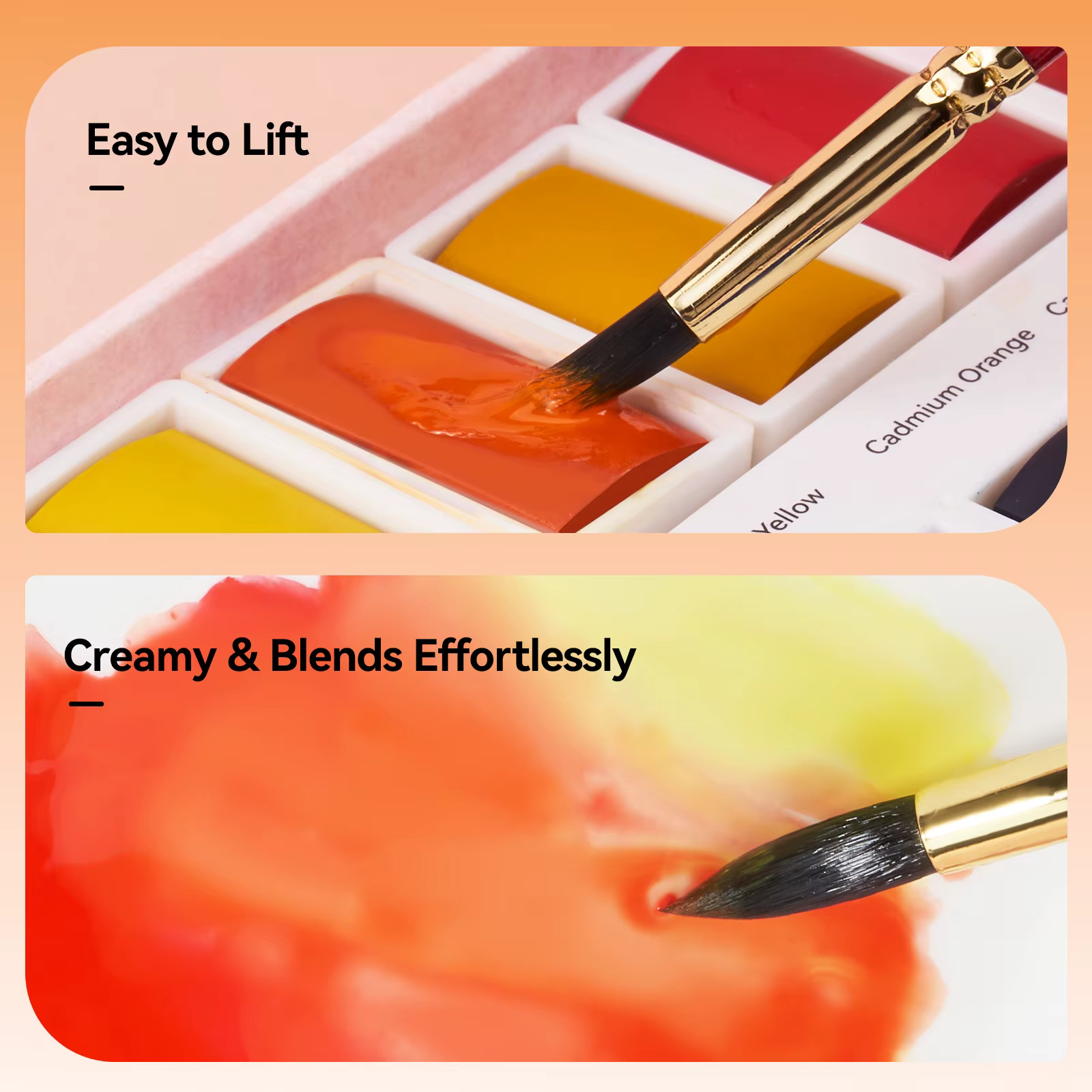 Ensemble de peintures aquarelles Arrtx, 24 godets complets aux couleurs vibrantes - Non toxiques, résistants à la lumière, pour le dessin, l'illustration et les voyages