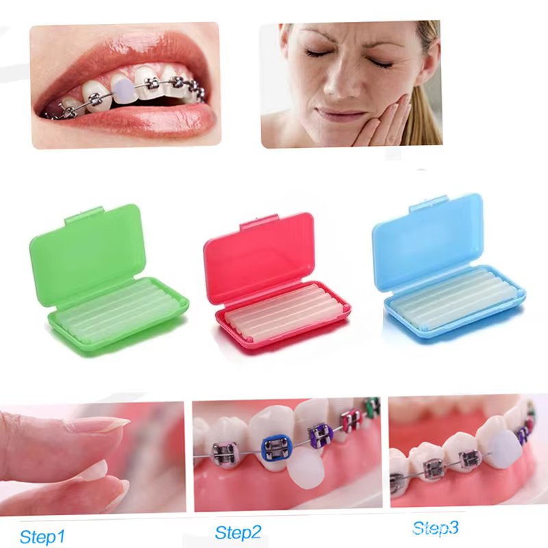 5 pièces/boîte cire orthodontique dentaire saveur de fruits cire orthodontique pour l'abrasion orale Reiieffrom gomme Irritation produits de soins bucco-dentaires