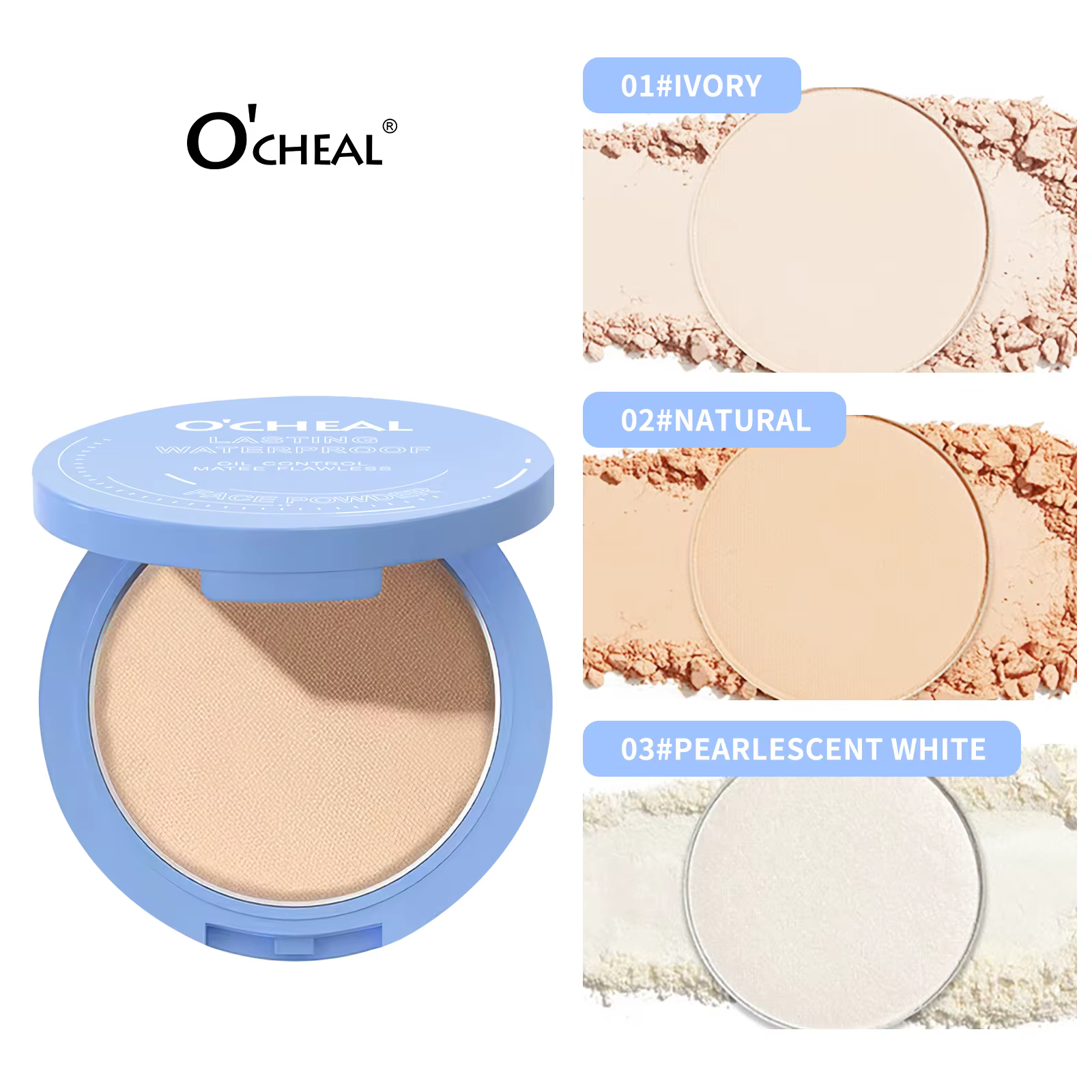 Ocheal – poudre de réglage mate pour le visage, contrôle de l'huile, fond de teint léger et rayonnant, poudre pressée, couverture complète, maquillage, cosmétique