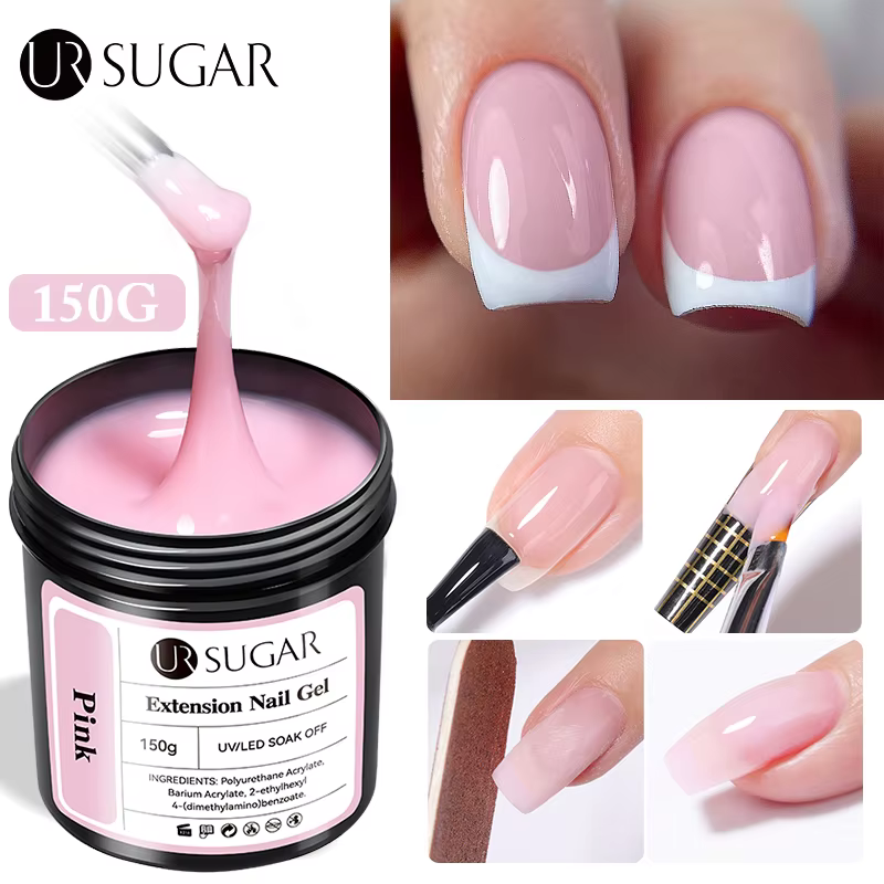 UR SUGAR 150g Extension gelée nue Rose rouge Extension rapide Gel vernis à ongles Extension UV LED manucure tremper