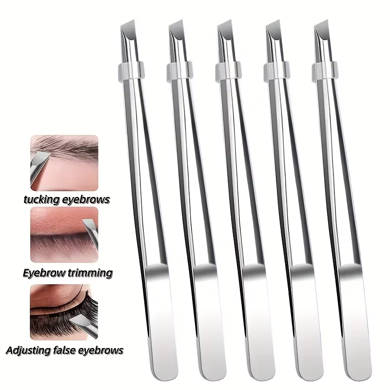 Pince à épiler professionnelle en acier inoxydable pour sourcils et poils du visage