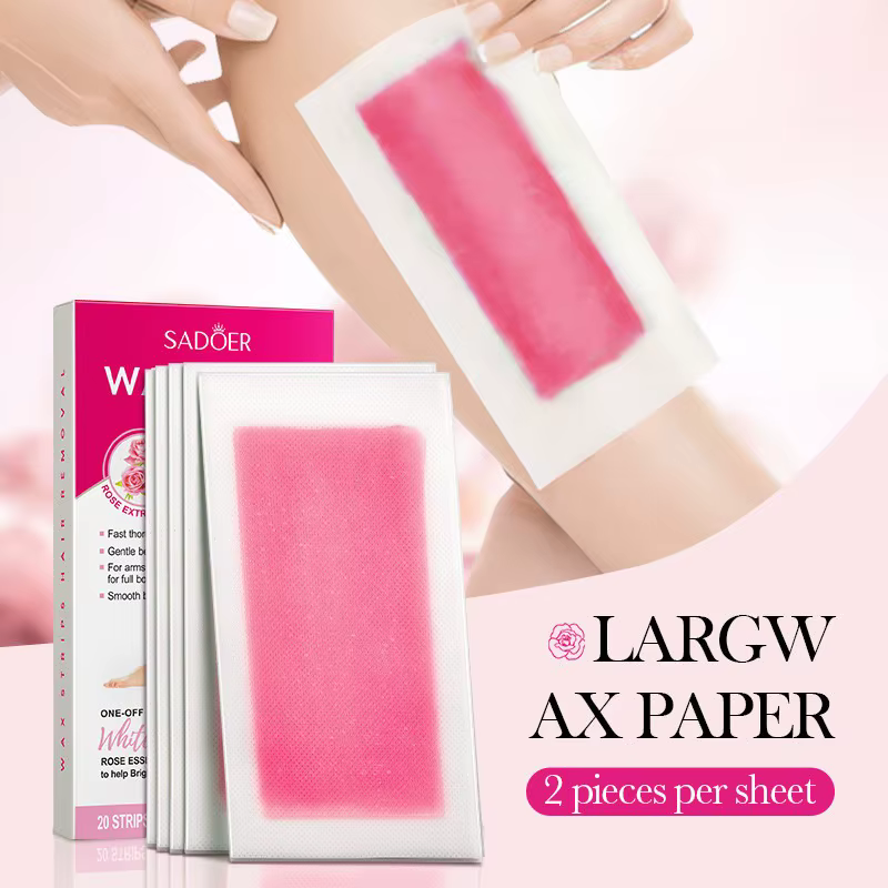 10 pièces/20 côtés bandes de cire d'aloe papiers épilation du corps dépilatoire veau aisselles bras