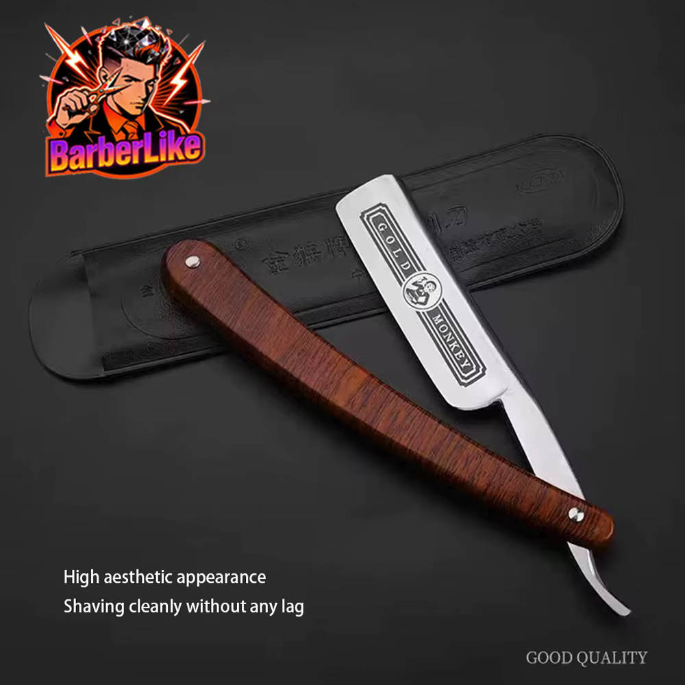 Couteau de rasage droit pliant pour salon de coiffure manuel classique
