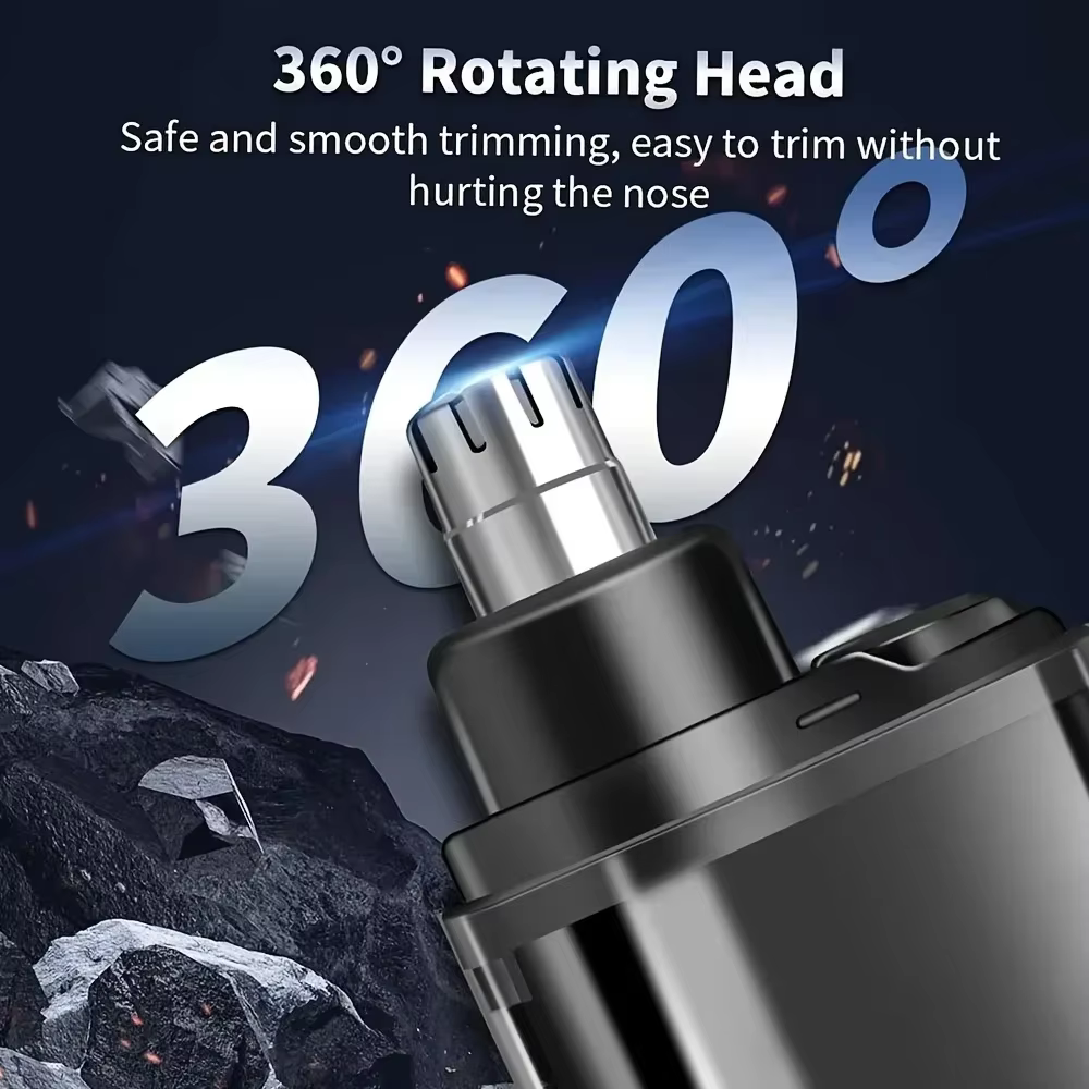Tondeuse à poils du nez et des oreilles pour hommes - Rechargeable par USB C