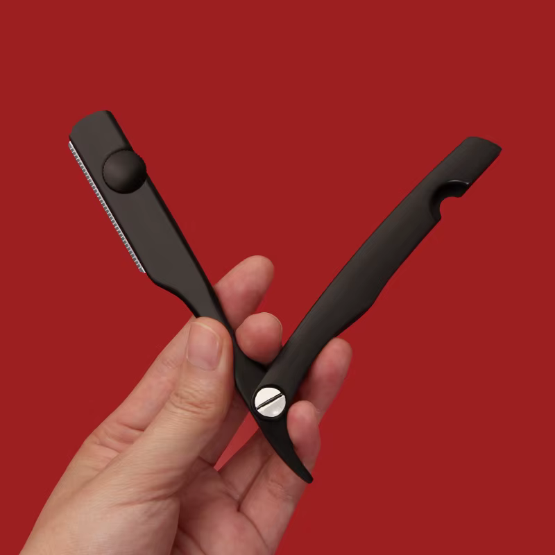 Nouveau rasoir de coiffeur droit pour hommes épilation rasage en alliage de Zinc aisselles cheveux pliant