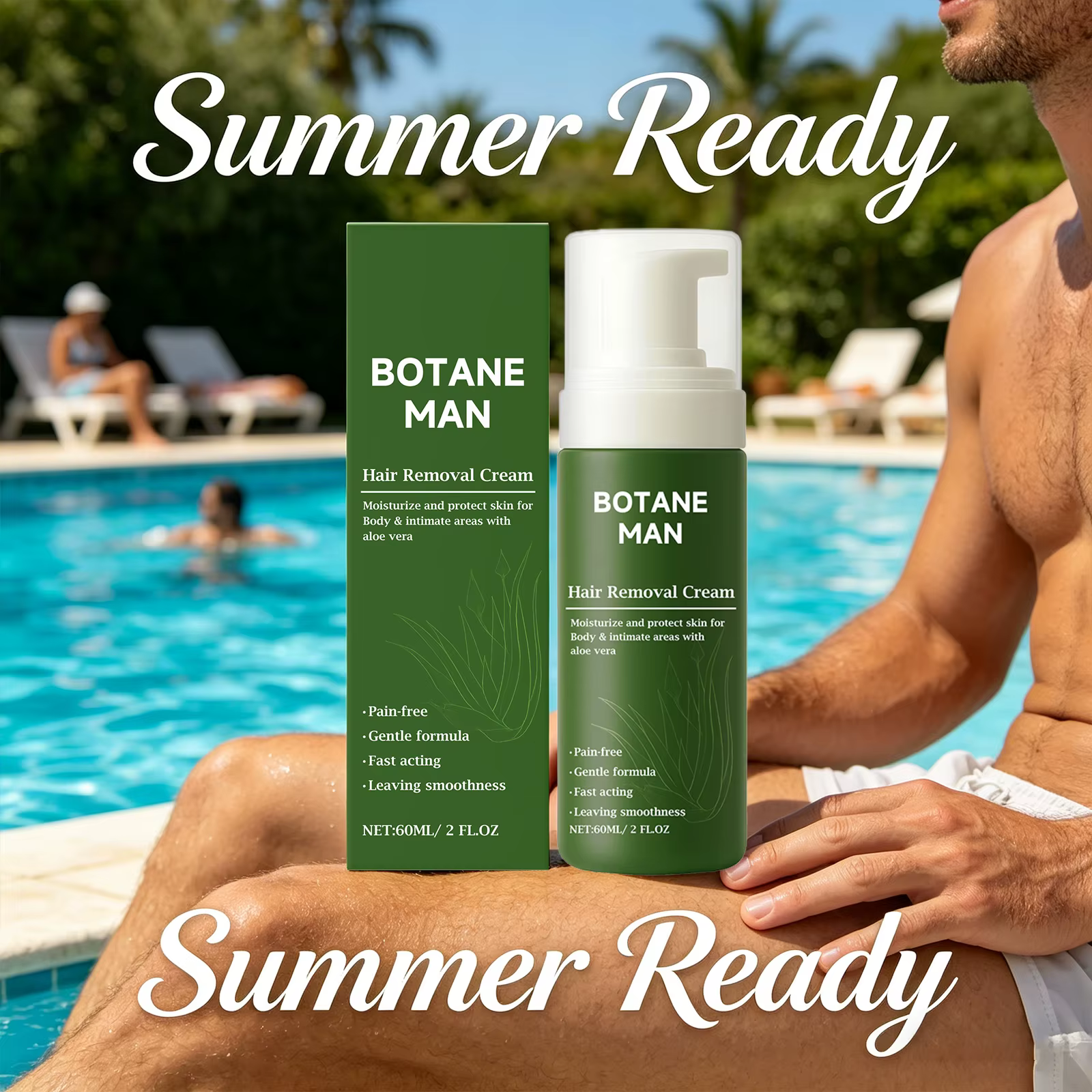 Crème dépilatoire hydratante pour homme, élimination des poils et lissage de la peau, sans douleur, protection longue durée, mousse dépilatoire douce