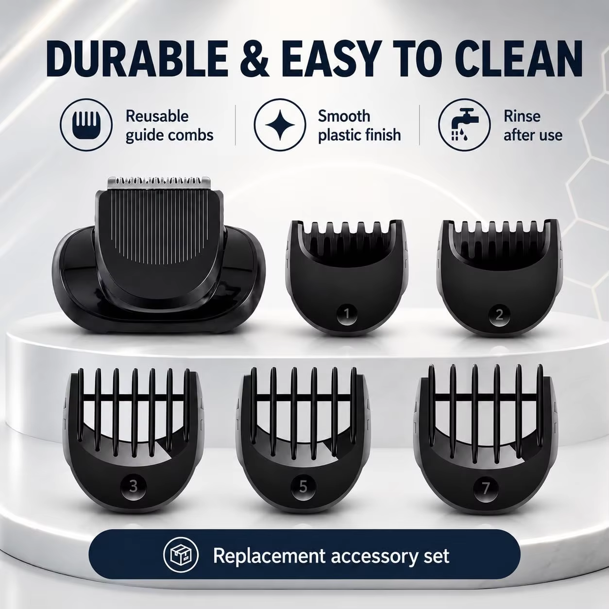 Accessoire de tondeuse à barbe compatible avec les peignes de guidage Braun Series 5, 6 et 7 pour 5120s/5150cs/5049cs/6177cc/6120s/7171cc/5118s/6172cc