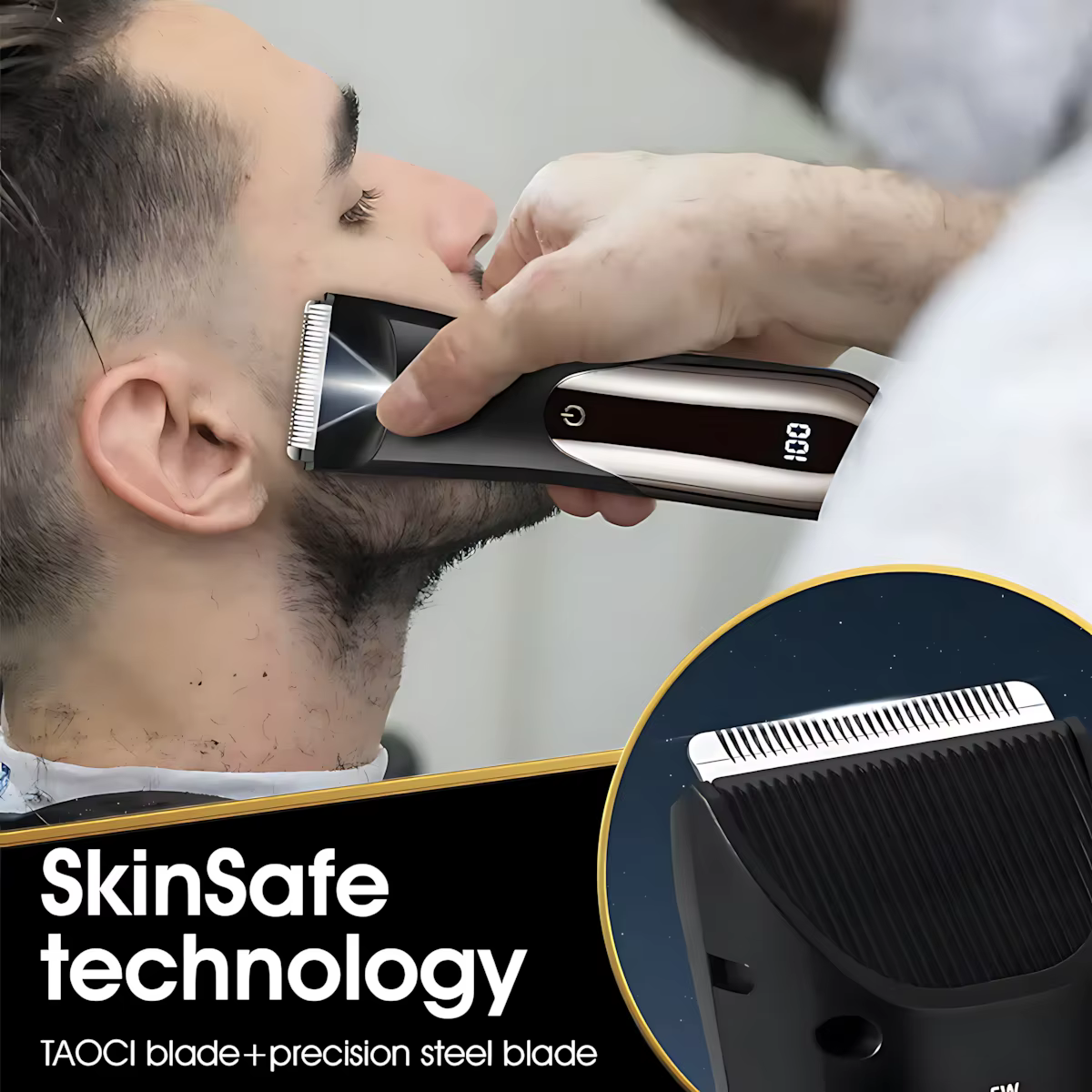 Tondeuse rasoir pour homme électrique barbe moustaches favoris
