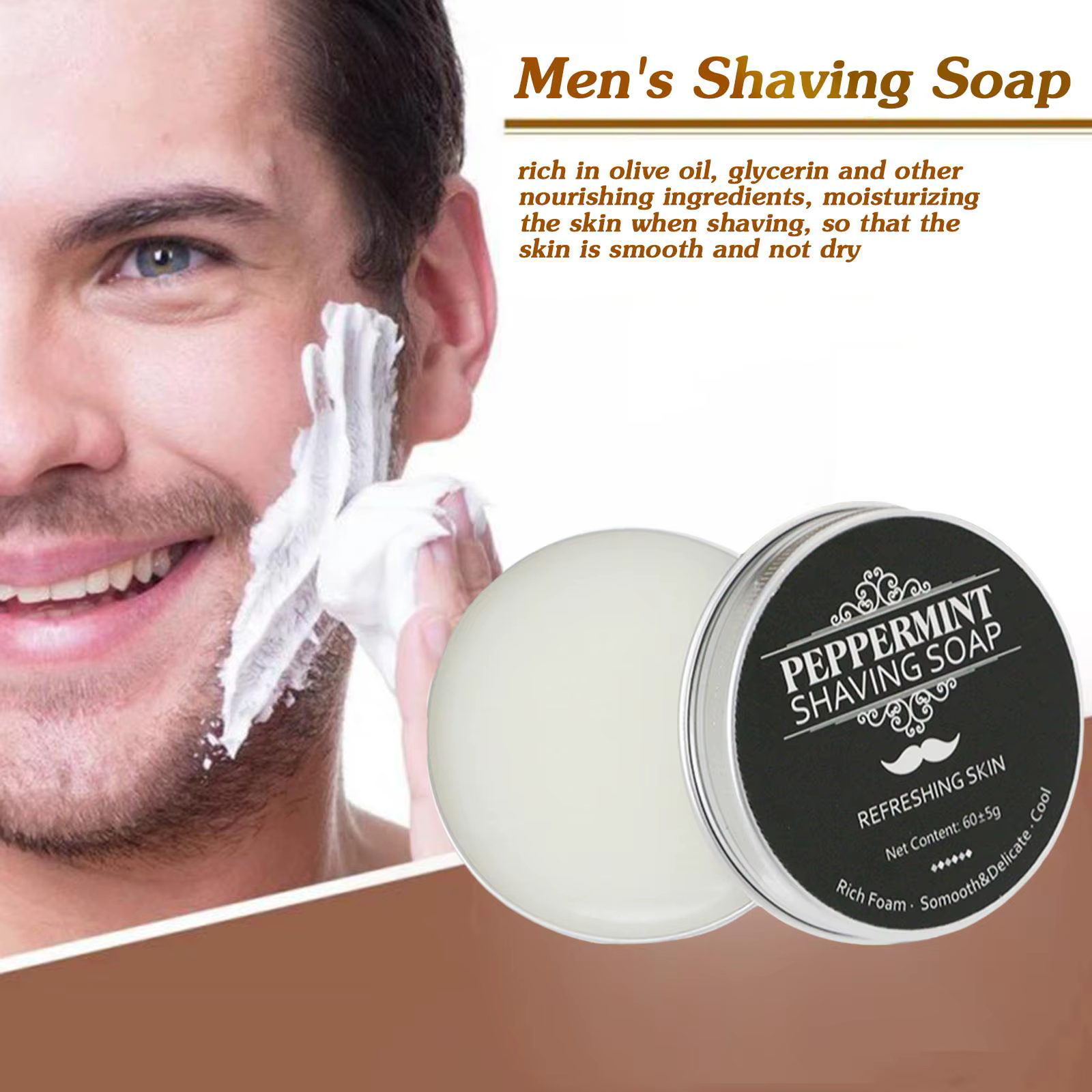 Savon à raser artisanal à texture lisse - Crème
